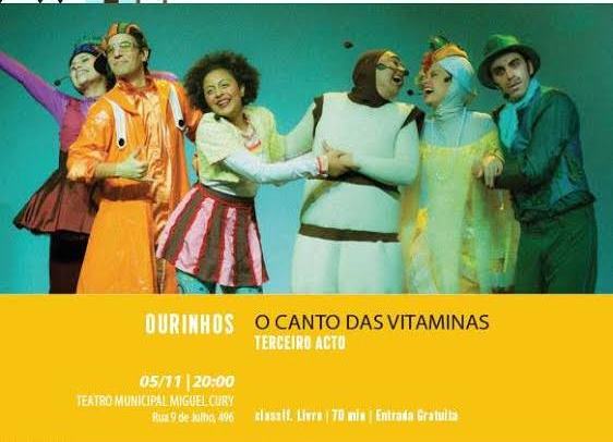 Teatro Municipal recebe espetáculo  “O Canto das Vitaminas” neste sábado, às 20h