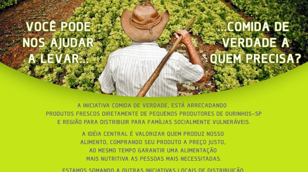 Criado na pandemia, o Comida de Verdade é parceiro de pequenos agricultores e distribui alimentação para famílias carentes