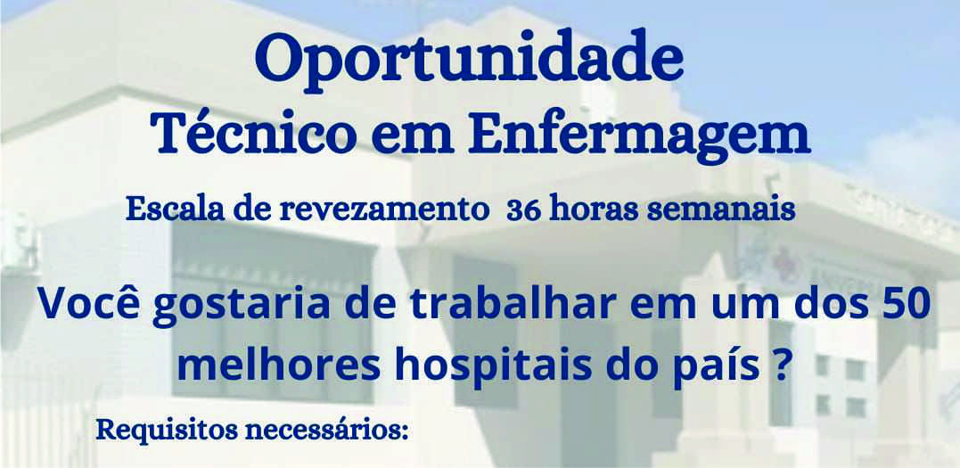 Santa Casa de Ourinhos abre vaga para Técnico em Enfermagem. Contratação imediata.