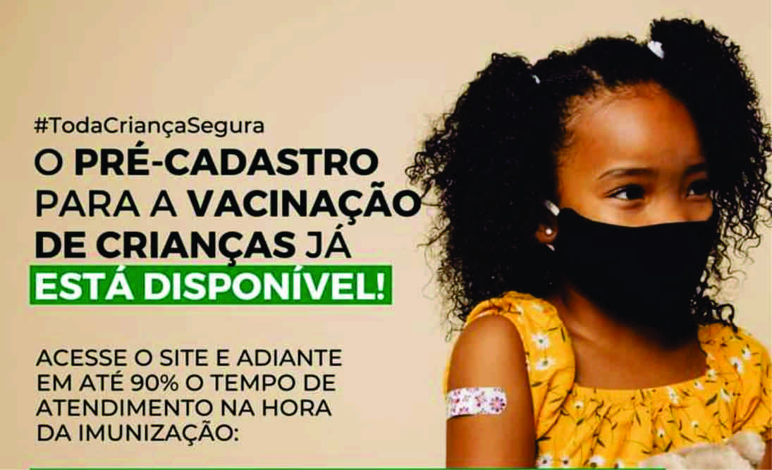 Pré-cadastro para vacinação de crianças já está disponível em SP
