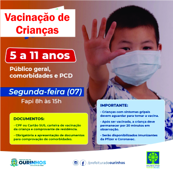 Vacinação de crianças e adultos hoje 07 de fevereiro
