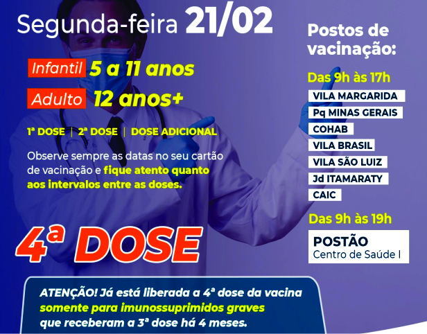 Vacinação Covid hoje em Ourinhos: 21/02