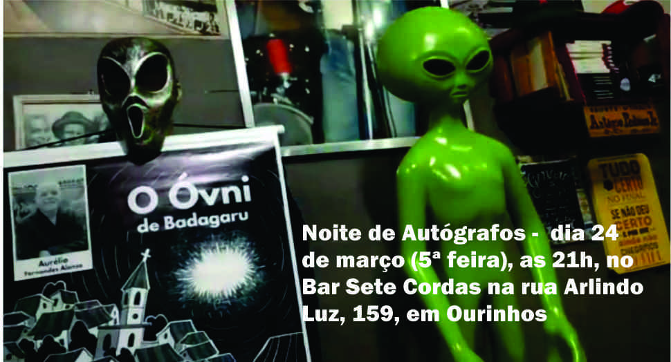 Lançamento do livro “O Óvni de Badagaru” será no bar 7Cordas dia 24 de março