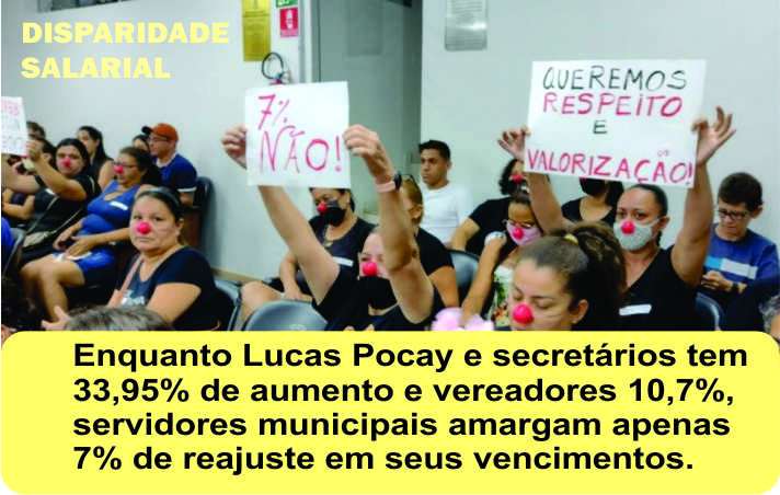 Desprezando o diálogo e reivindicações, prefeito e vereadores impõe reajuste de 7% a servidores