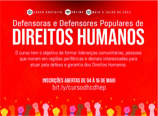  Curso gratuito forma lideranças para atuar pela garantia dos Direitos Humanos