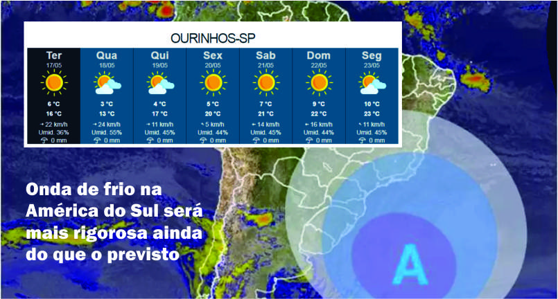 Temperatura atingirá 3 graus em Ourinhos nesta 4ª feira