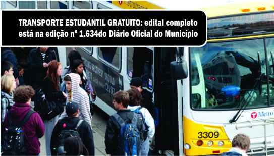 Inscrições para o auxilio do transporte estudantil podem ser feitas de 13 a 15 de junho