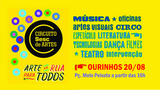 Circuito Sesc de Artes volta a Ourinhos em 20 de agosto na Praça Melo Peixoto