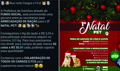 Contribuição “solidária”para Natal Pet gera reclamações de servidores