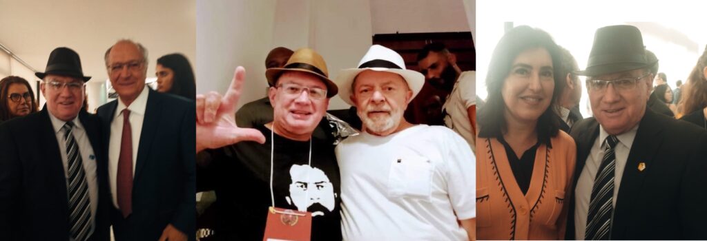 Capa da matéria mostra Toninho do PT com Lula, Alckmin e Simone Tebet