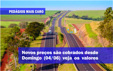 Tarifas de pedágio nas rodovias da região são reajustadas em 4,18%