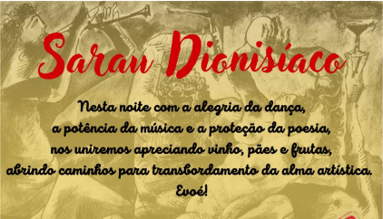 Sábado (15/07) tem “Sarau Dionisíaco”
