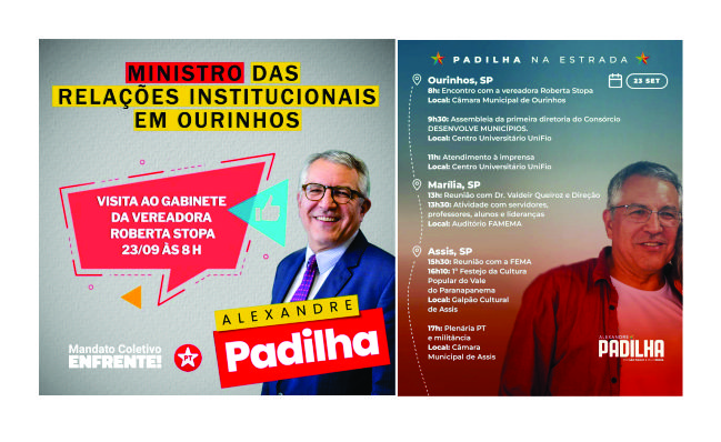Ministro Alexandre Padilha visita Ourinhos na manhã deste sábado dia 23