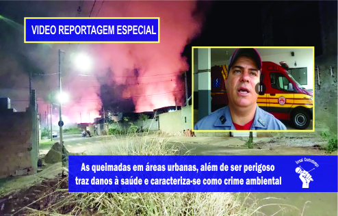 Com apenas um veículo de combate a incêndio Bombeiros fazem o que podem para debelar queimadas