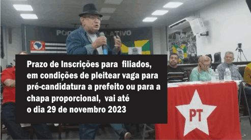PT de Ourinhos se reunirá dia 30 para tratar de pré-candidaturas em 2024          