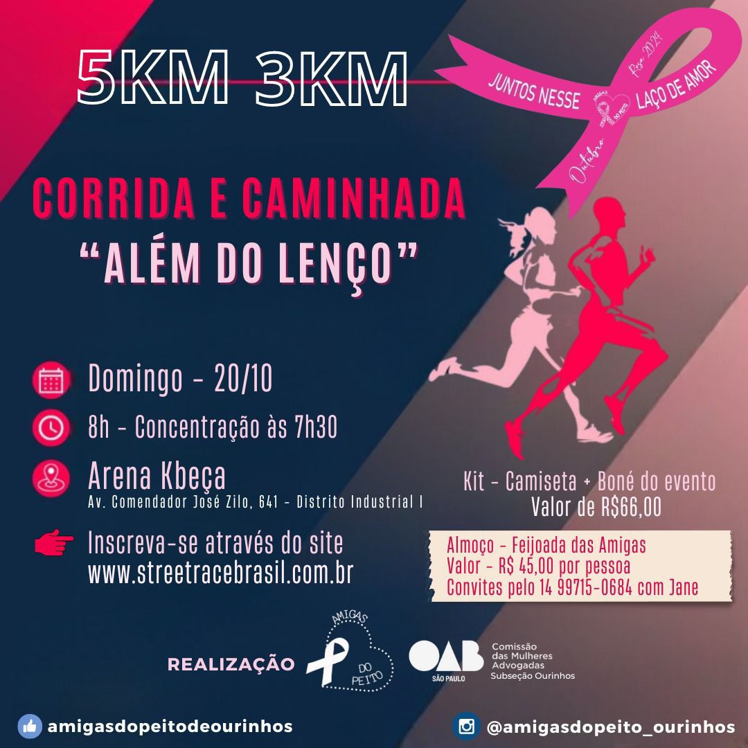 Corrida e Caminhada “Além do Lenço” Acontece no Domingo em Ourinhos.