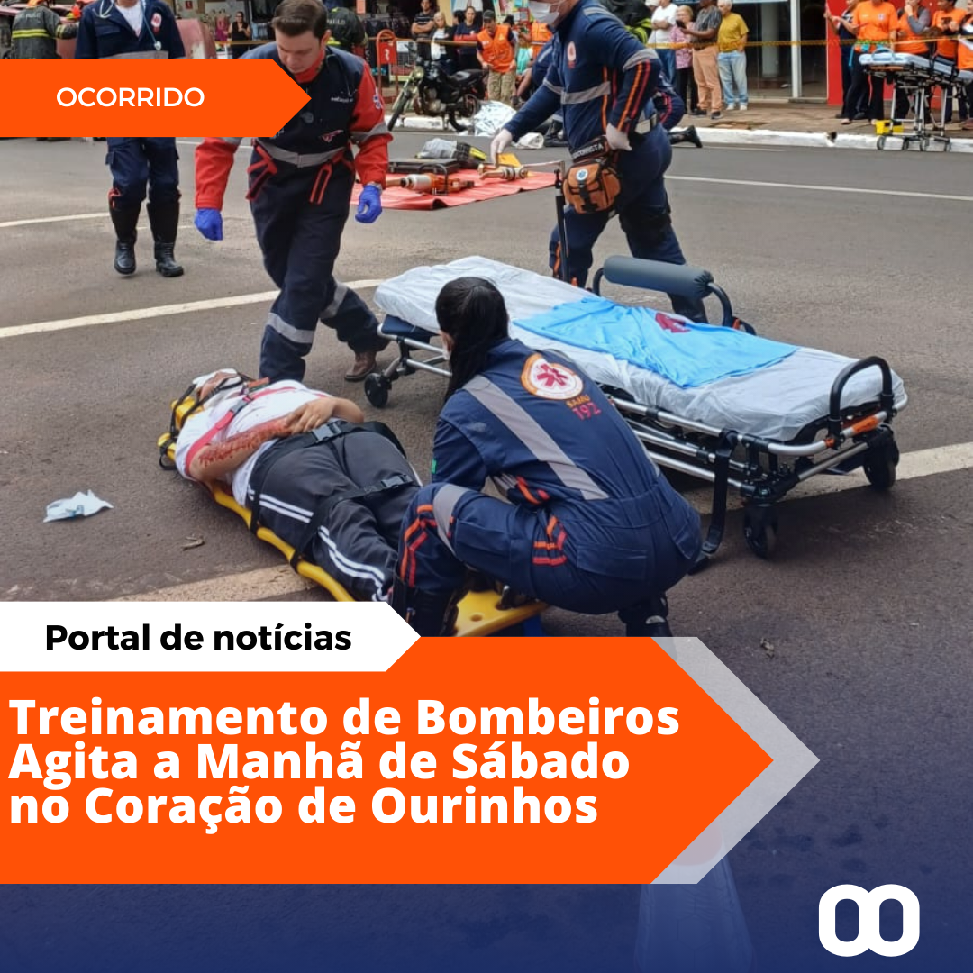 Treinamento de Bombeiros Mobiliza Equipe na Rua São Paulo em Ourinhos