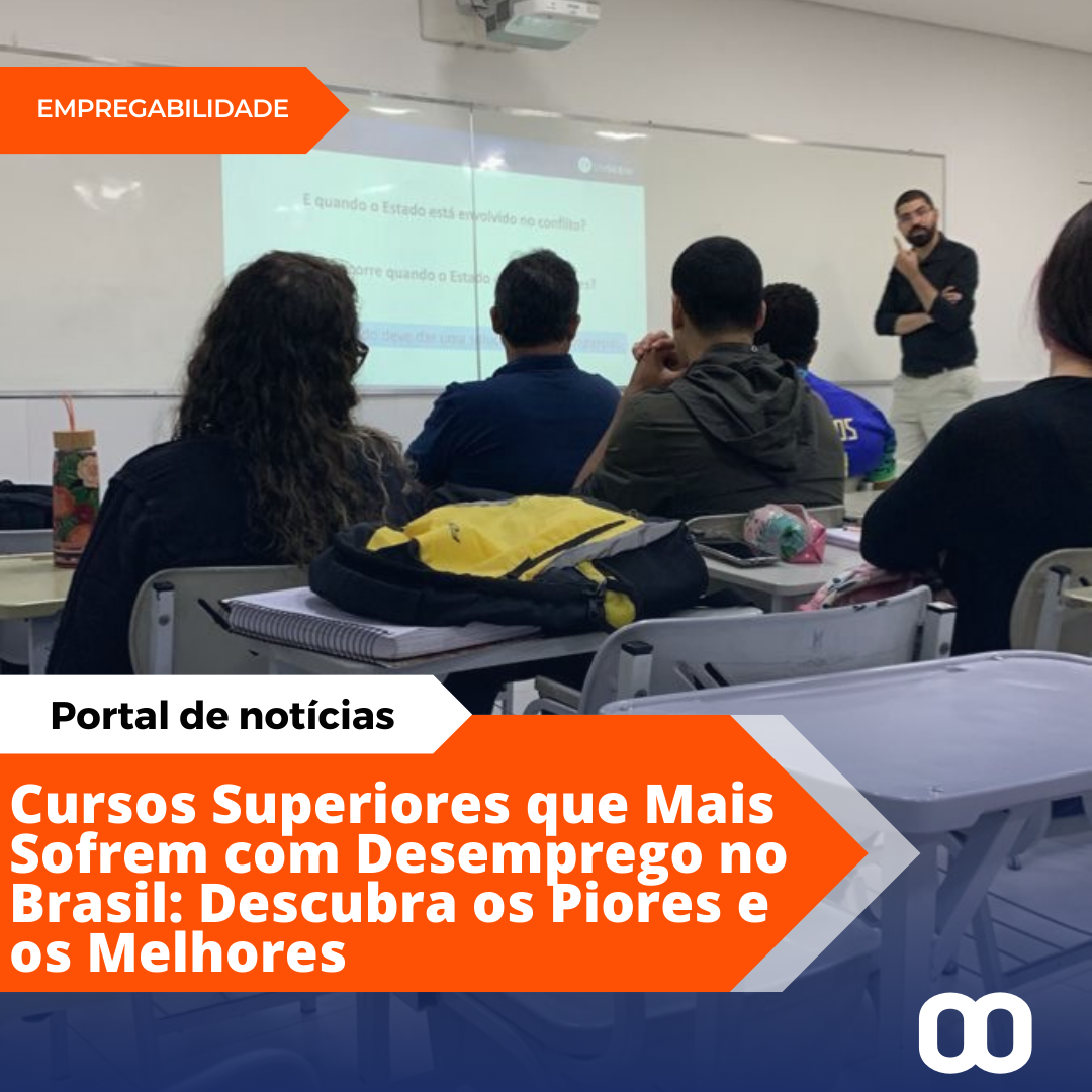 Cursos superiores com menores taxas de empregabilidade no Brasil