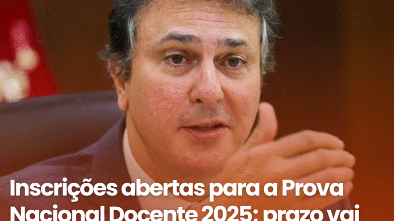 Inscrições para a primeira edição da Prova Nacional Docente começam nesta segunda-feira