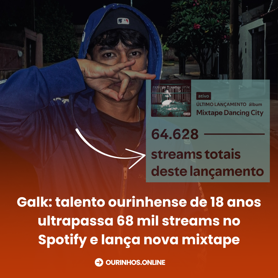 🎤 Galk: talento ourinhense de 18 anos ultrapassa 68 mil streams no Spotify e lança nova mixtape