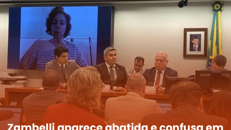 Zambelli aparece abatida e confusa em audiência virtual