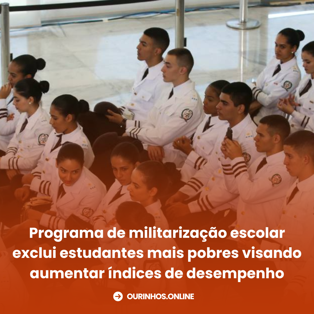 Programa de militarização escolar exclui estudantes mais pobres visando aumentar índices de desempenho