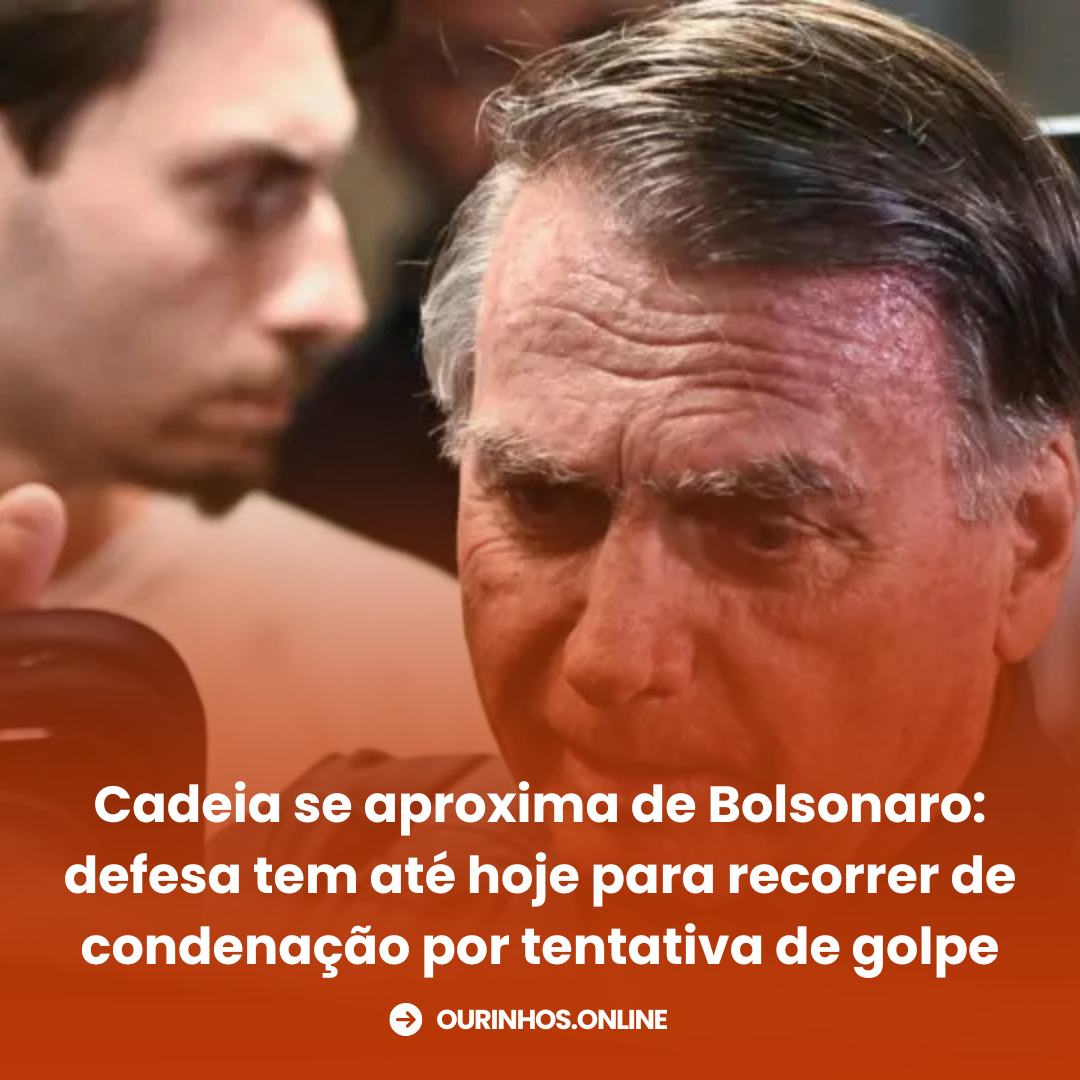 Cadeia se aproxima de Bolsonaro: defesa tem até hoje para recorrer de condenação por tentativa de golpe